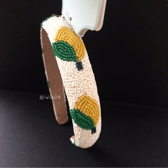 Viral Beaded Lemon Lemoncello Headband Yellow Green